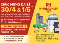 Mừng Đại lễ 30/4 và 1/5 Tự hào dân tộc. Ưu đãi thiết bị điện nước tại Thủ Đức